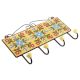 Mustard And Turquoise Tiny Flower Ceramic Tiles Hooks